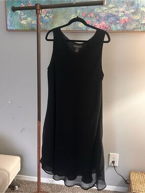 Lane Bryant Black Sleeveless Midi Shift Dress
